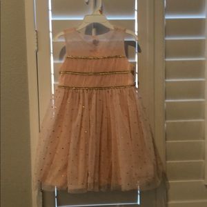 Pink tulle polka dot dress